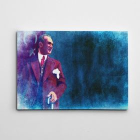 Dekolata Atatürk Mozaik ve Bayrak 30x40 cm Kanvas Tablo