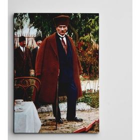 Dekolata Atatürk Palto Ve Baston 40x60 cm Kanvas Tablo