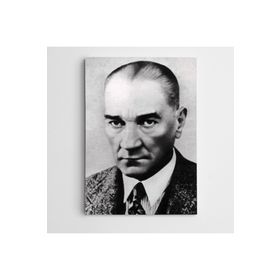 Dekolata Atatürk Portre Siyah Beyaz 85x120 cm Kanvas Tablo