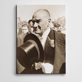Dekolata Atatürk Şapka 40x60 cm Kanvas Tablo