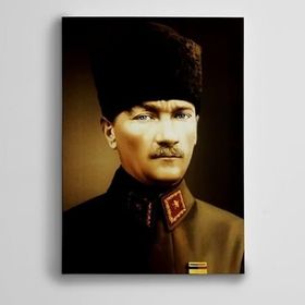 Dekolata Atatürk Şayap Kalpak 20x30 cm Kanvas Tablo