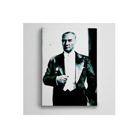 Dekolata Atatürk Siyah Beyaz 11 85x120 cm Kanvas Tablo