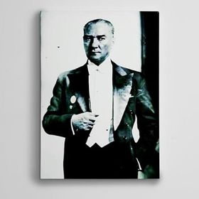 Dekolata Atatürk Siyah Beyaz 11 85x120 cm Kanvas Tablo