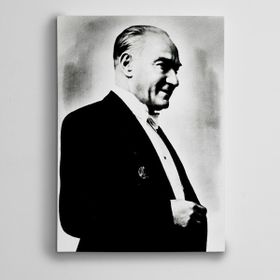 Dekolata Atatürk Siyah Beyaz 13 35x50 cm Kanvas Tablo