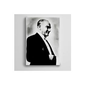 Dekolata Atatürk Siyah Beyaz 13 35x50 cm Kanvas Tablo