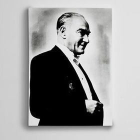 Dekolata Atatürk Siyah Beyaz 13 85x120 cm Kanvas Tablo