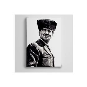Dekolata Atatürk Siyah Beyaz 14 140x200 cm Kanvas Tablo