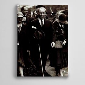 Dekolata Atatürk Siyah Beyaz 16 35x50 cm Kanvas Tablo