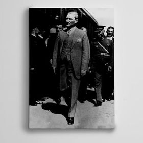 Dekolata Atatürk Siyah Beyaz 18 140x200 cm Kanvas Tablo