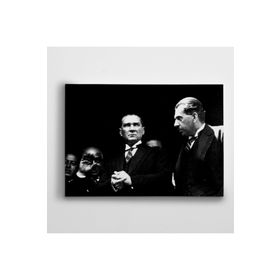Dekolata Atatürk Siyah Beyaz 19 100x140 cm Kanvas Tablo
