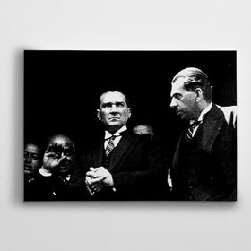 Dekolata Atatürk Siyah Beyaz 19 50x70 cm Kanvas Tablo