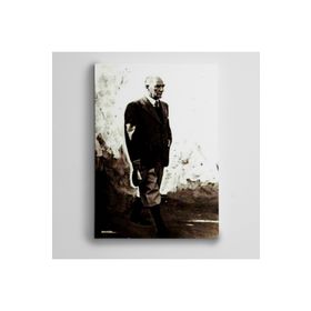Dekolata Atatürk Siyah Beyaz 1926 60x85 cm Kanvas Tablo