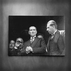 Dekolata Atatürk Siyah Beyaz 2 40x60 cm Kanvas Tablo