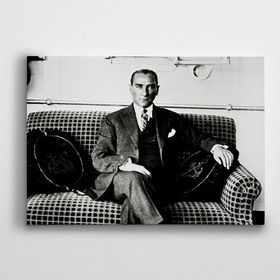Dekolata Atatürk Siyah Beyaz 20 35x50 cm Kanvas Tablo