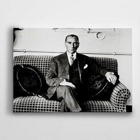 Dekolata Atatürk Siyah Beyaz 20 60x85 cm Kanvas Tablo