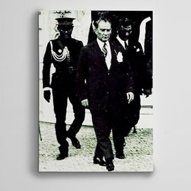 Dekolata Atatürk Siyah Beyaz 21 60x85 cm Kanvas Tablo
