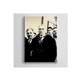 Dekolata Atatürk Siyah Beyaz 3 140x200 cm Kanvas Tablo