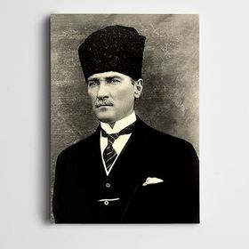 Dekolata Atatürk Siyah Beyaz 70x100 cm Kanvas Tablo