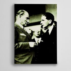 Dekolata Atatürk Siyah Beyaz Cephe 30x40 cm Kanvas Tablo