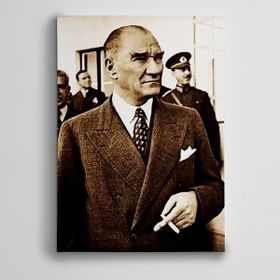 Dekolata Atatürk Tablosu Dürbün ve Atatürk 35x50 cm Kanvas Tablo