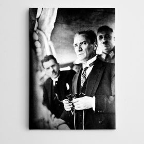 Dekolata Atatürk Tablosu Dürbün ve Atatürk 40x60 cm Kanvas Tablo