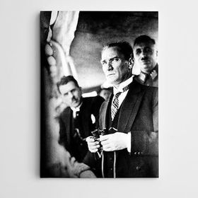 Dekolata Atatürk Tablosu Dürbün ve Atatürk 40x60 cm Kanvas Tablo