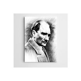 Dekolata Atatürk Tablosu Portre Siyah Beyaz 70x100 cm Kanvas Tablo