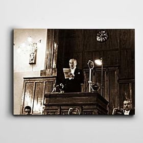 Dekolata Atatürk Tablosu Tbmm Konuşma Atatürk 30x40 cm Kanvas Tablo