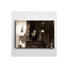 Dekolata Atatürk Tablosu Tbmm Konuşma Atatürk 60x85 cm Kanvas Tablo