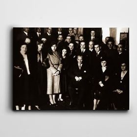 Dekolata Atatürk Tablosu Türk Ocağı Ziyareti Atatürk 50x70 cm Kanvas Tablo