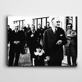 Dekolata Atatürk Tablosu Ülkü Adatepe ve Atatürk 140x200 cm Kanvas Tablo