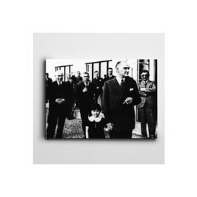 Dekolata Atatürk Tablosu Ülkü Adatepe ve Atatürk 20x30 cm Kanvas Tablo