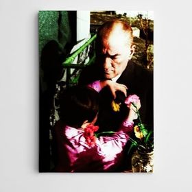 Dekolata Atatürk Ülkü Adatepe İle Renkli 20x30 cm Kanvas Tablo