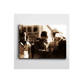 Dekolata Atatürk Vatandaşla Sohbet Ederken 140x200 cm Kanvas Tablo