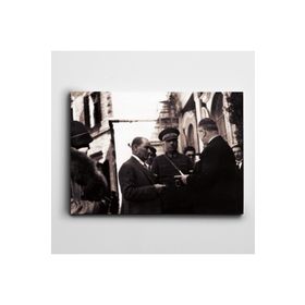 Dekolata Atatürk ve Fahrettin Altay 1930 30x40 cm Kanvas Tablo