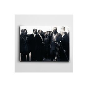 Dekolata Atatürk ve İran Şahı 1934 140x200 cm Kanvas Tablo