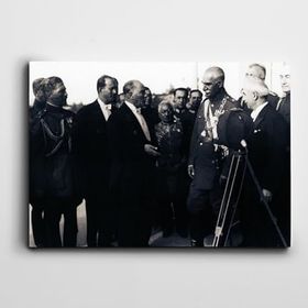 Dekolata Atatürk ve İran Şahı 1934 140x200 cm Kanvas Tablo