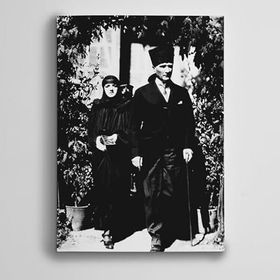 Dekolata Atatürk ve Latife Hanım 40x60 cm Kanvas Tablo