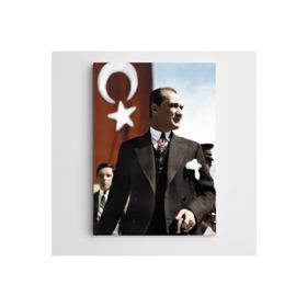 Dekolata Atatürk Ve Türk Bayrağı 70x100 cm Kanvas Tablo