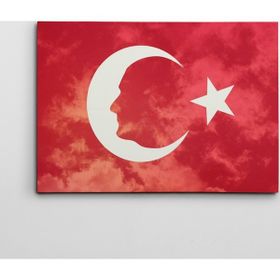 Dekolata Atatürk Ve Türk Bayrağı 70x100 cm Kanvas Tablo