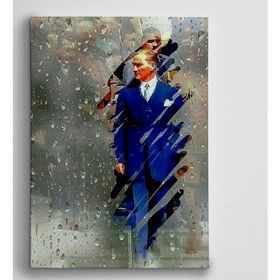 Dekolata Atatürk ve Yağmur 50x70 cm Kanvas Tablo