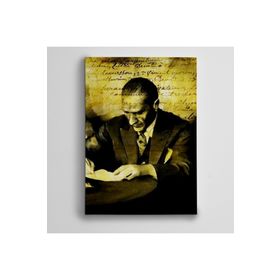 Dekolata Atatürk Yazarken 60x85 cm Kanvas Tablo