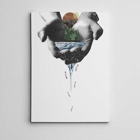 Dekolata Avuçlarımda Balıklar Mini 25x35 cm Kanvas Tablo