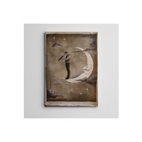 Dekolata Ay'dan Bakan Adam Mini 60x85 cm Kanvas Tablo