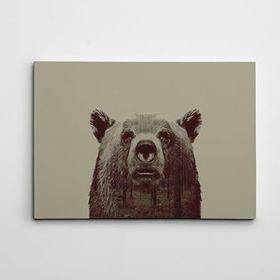 Dekolata Ayı ve Orman 40x60 cm Kanvas Tablo