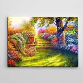 Dekolata Bahçe ve Çiçekler 20x30 cm Kanvas Tablo