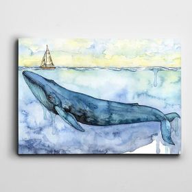 Dekolata Balık Ve Gemi 35x50 cm Kanvas Tablo