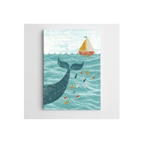 Dekolata Balıklar ve Tekne 40x60 cm Kanvas Tablo