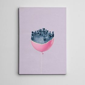 Dekolata Balon ve Havuz Mini 20x30 cm Kanvas Tablo