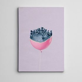 Dekolata Balon ve Havuz Mini 20x30 cm Kanvas Tablo